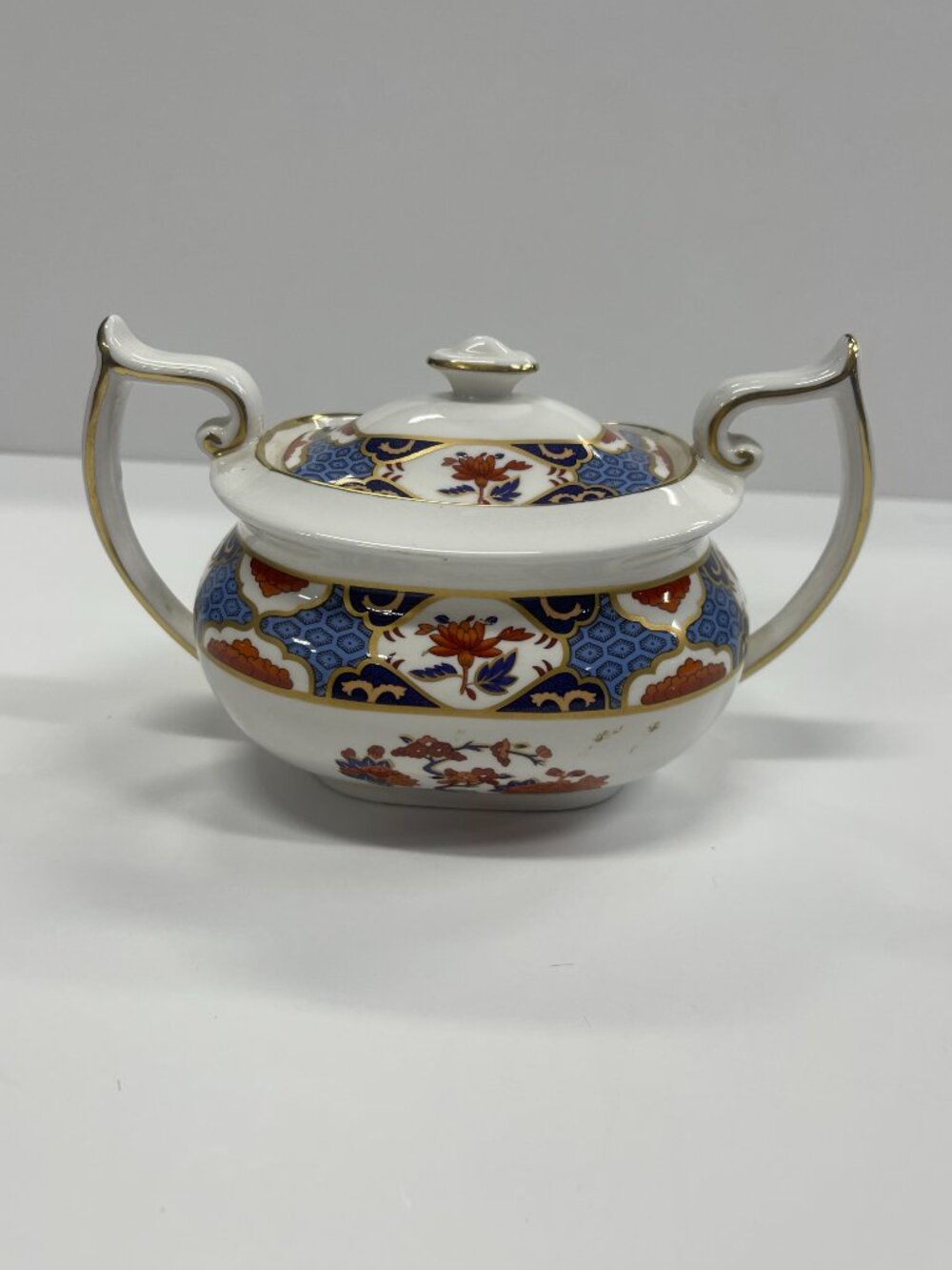 Vintage Spode Shima Y8172 Bone China Covered Sugar Bowl & Lid